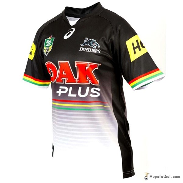 Camiseta Rugby Penrith Panthers Asics Replica Primera Ropa 2017 Negro Blanco